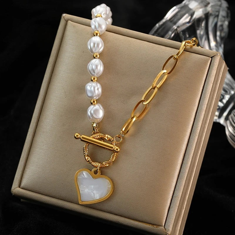 Pearl Heart Necklace