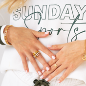 Triple Roman Numeral Hoop Ring 18K Gold Plated