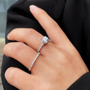 s925 sterling silver moissanite diamond Classic Two-Piece Ring Set