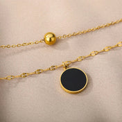 Murieh Double Necklace with Round Pendant