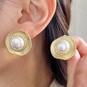 Pendientes Barrocos Dorados con Perlas