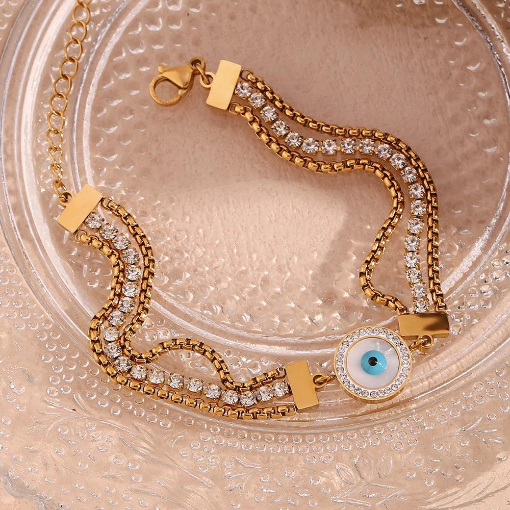 Pulsera Dorada para Mujer Ojo de Dios