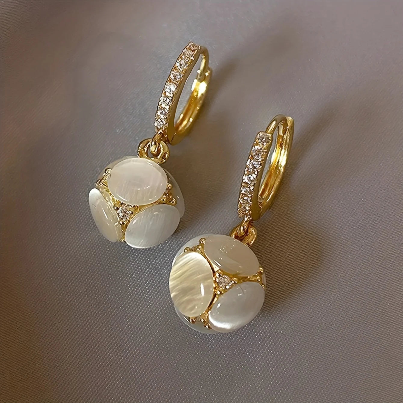 Pendientes Elegantes Retro con Piedra de la Luna