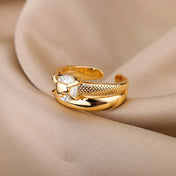 Anillo Doble Love con Circonita en Acero Inoxidable