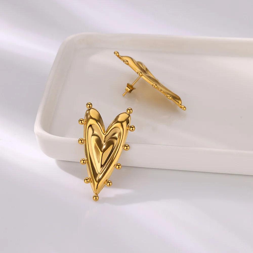 Pendientes de Acero con Corazón – Amor en Cada Detalle