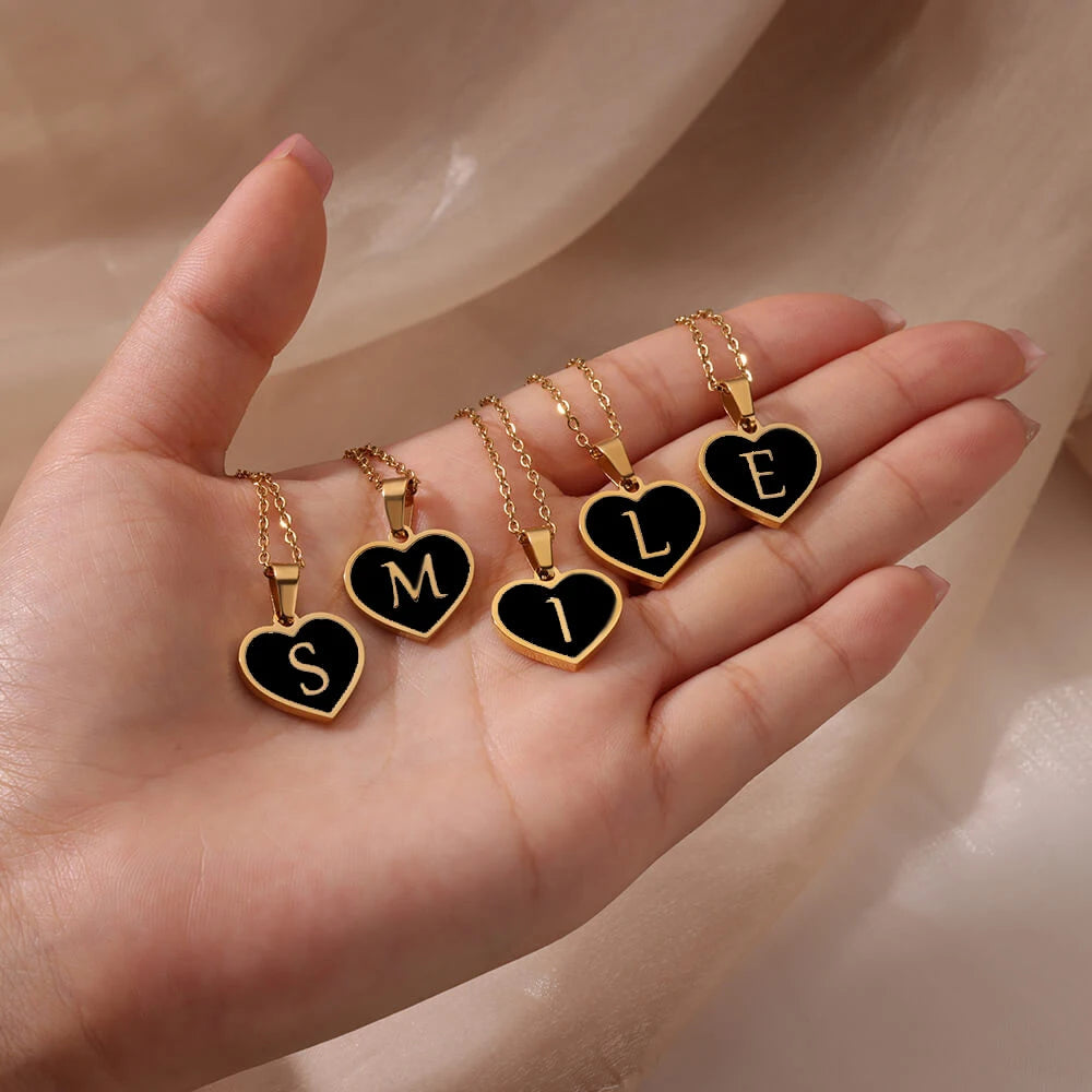 Heart Necklace with Initial