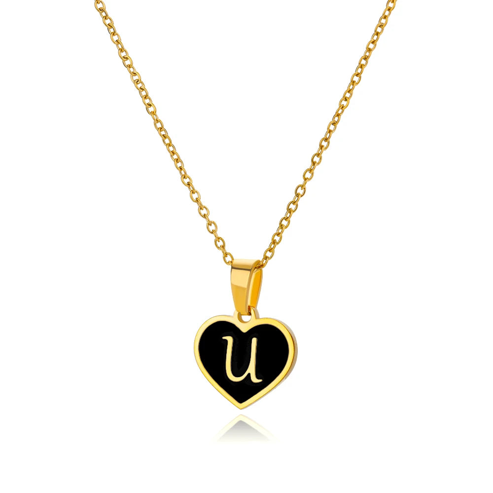 Heart Necklace with Initial