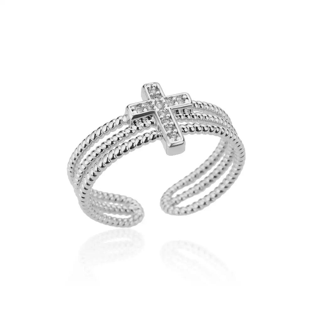 Stainless Steel Cross Ring