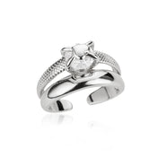 Anillo Doble Love con Circonita en Acero Inoxidable