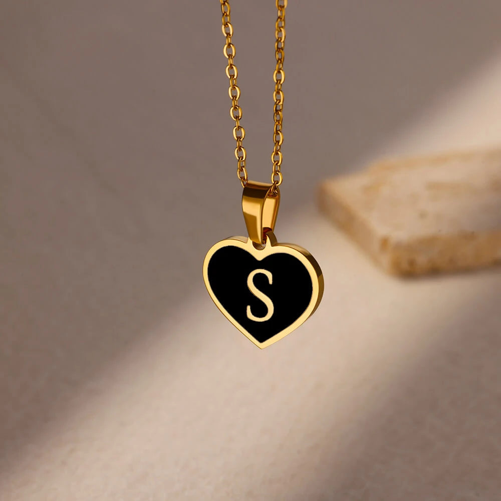 Heart Necklace with Initial