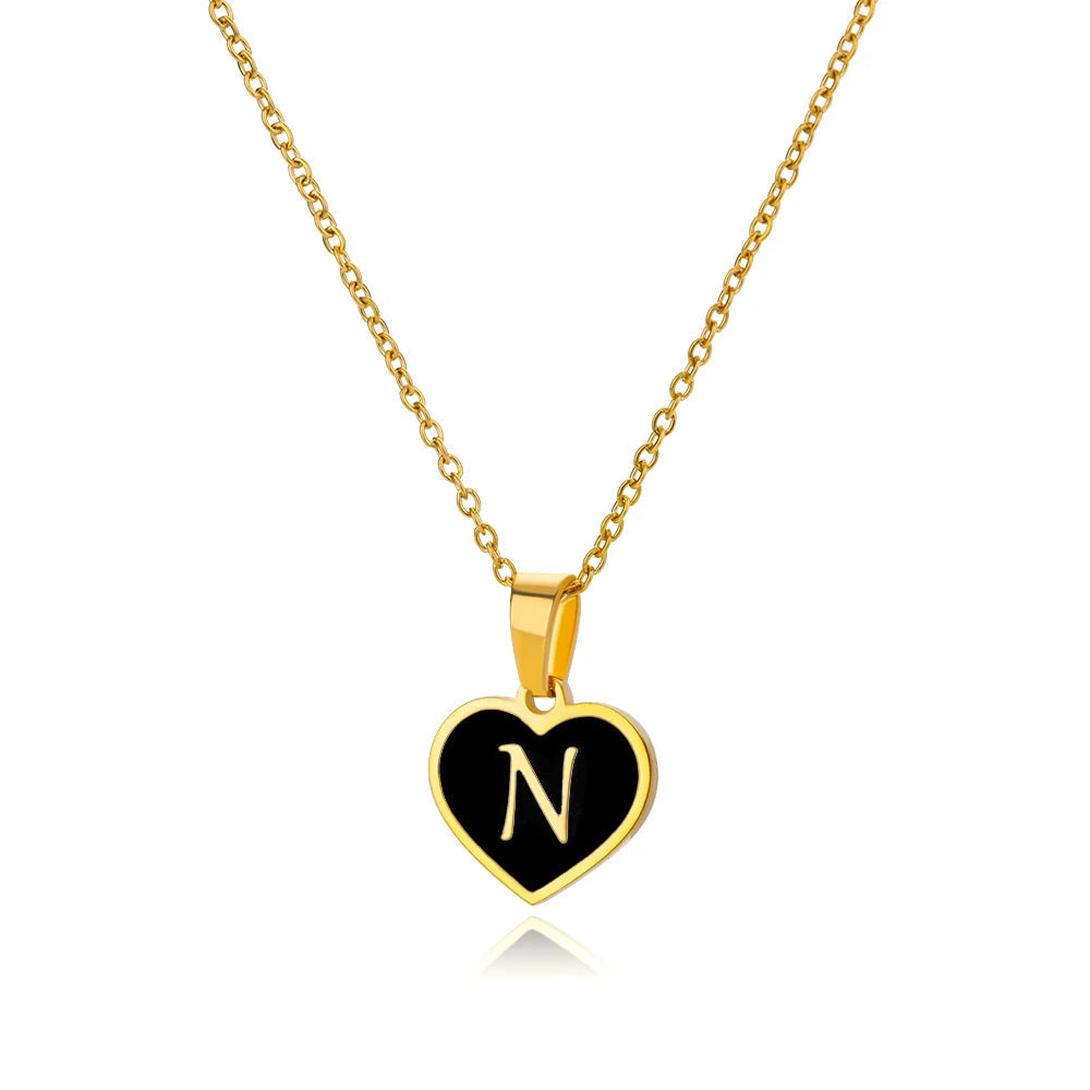 Heart Necklace with Initial