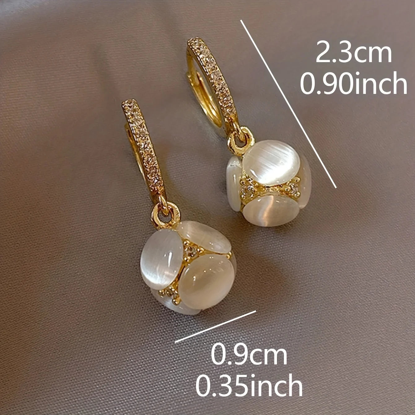 Pendientes Elegantes Retro con Piedra de la Luna