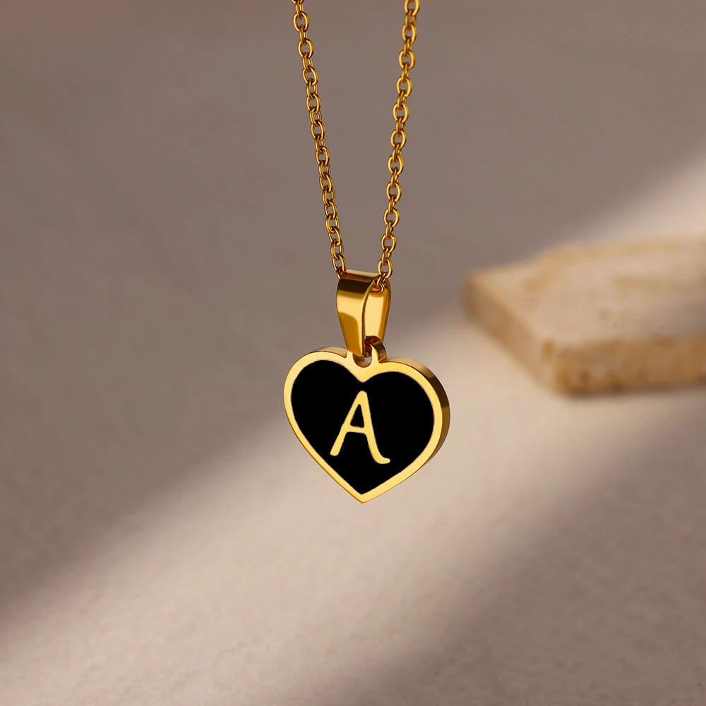 Heart Necklace with Initial