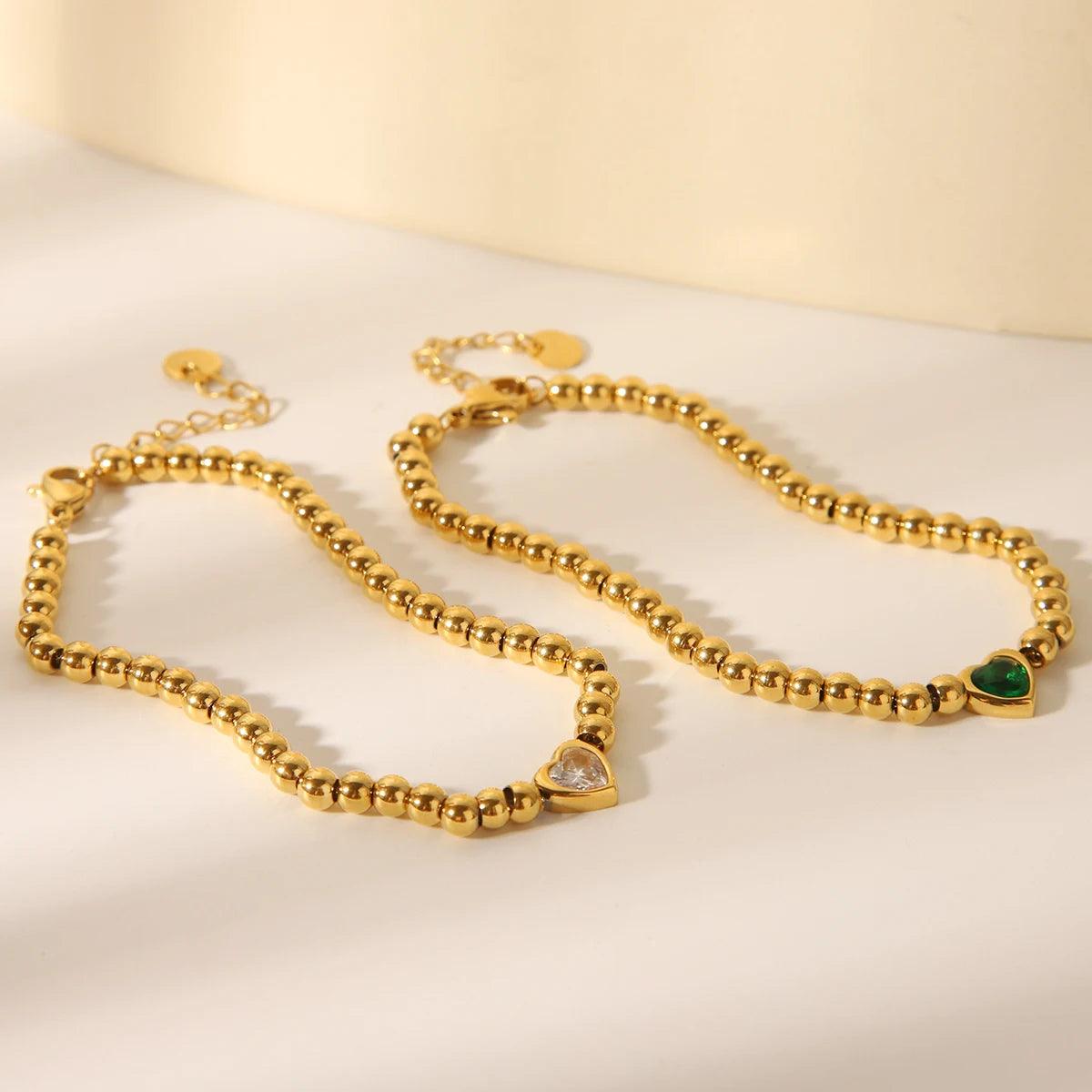 Pulsera Love con Cristales de Zirconia y Baño de Oro de 18K
