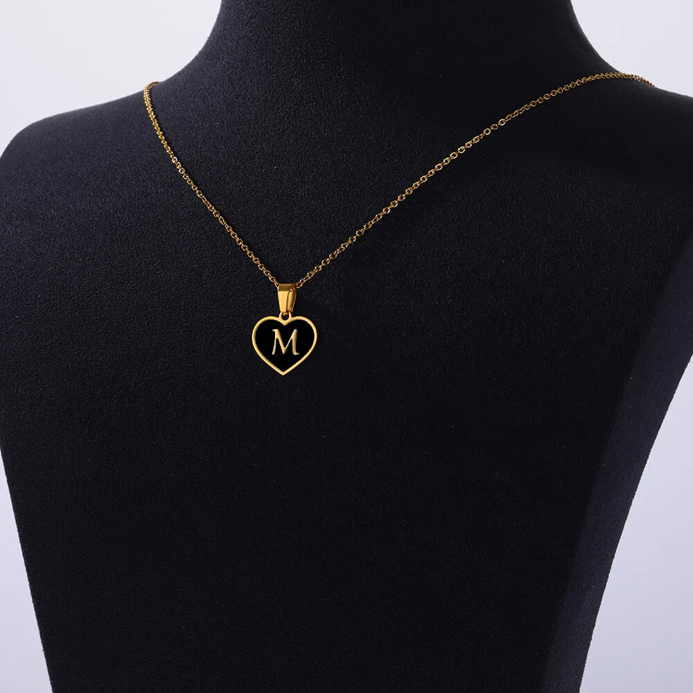 Heart Necklace with Initial