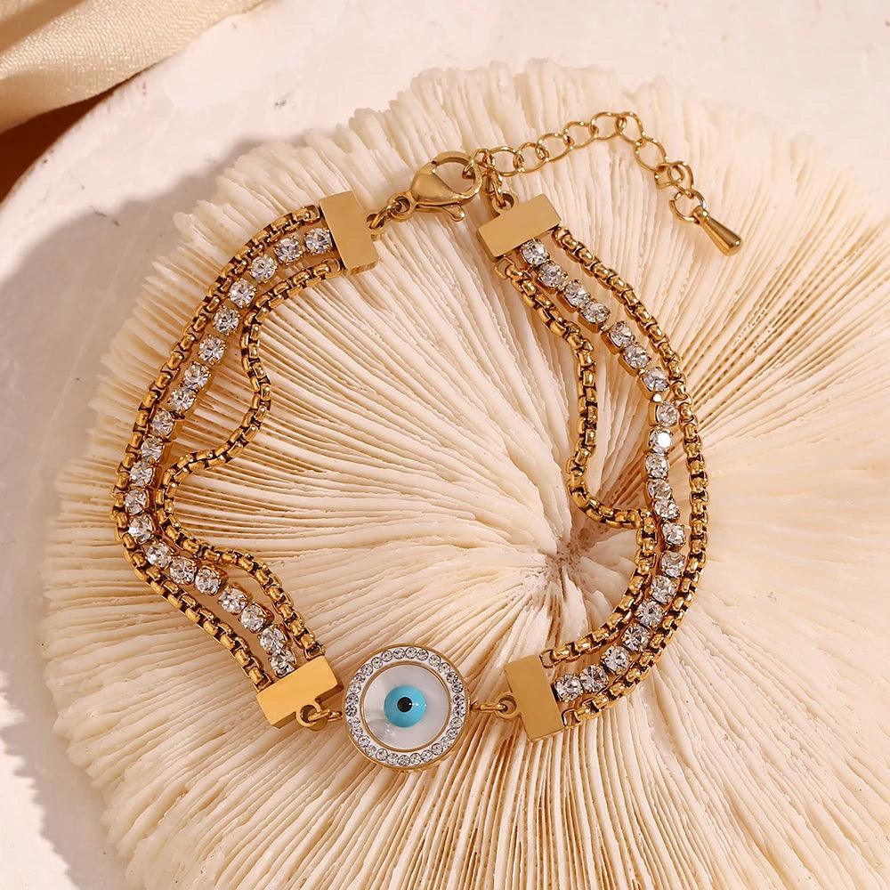 Pulsera Dorada para Mujer Ojo de Dios
