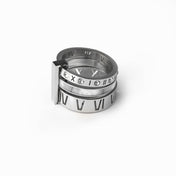 Triple Roman Numeral Hoop Ring 18K Gold Plated