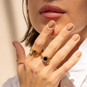 18K Gold Plated Spinning Ring with Roman Numerals
