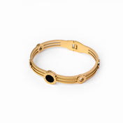 Triple Bracelet with Onyx 18K Gold Plated