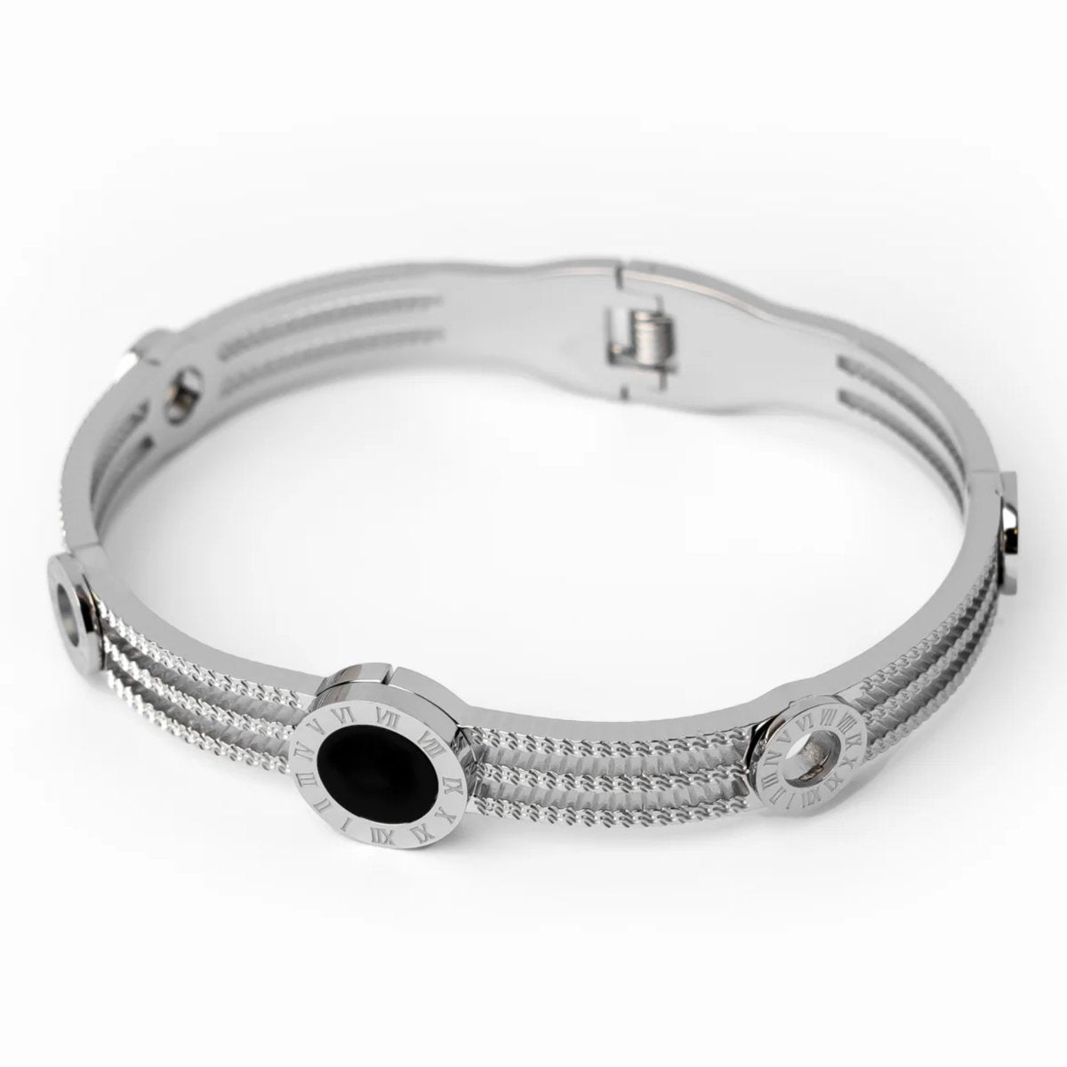 Triple Bracelet with Onyx 18K Gold Plated