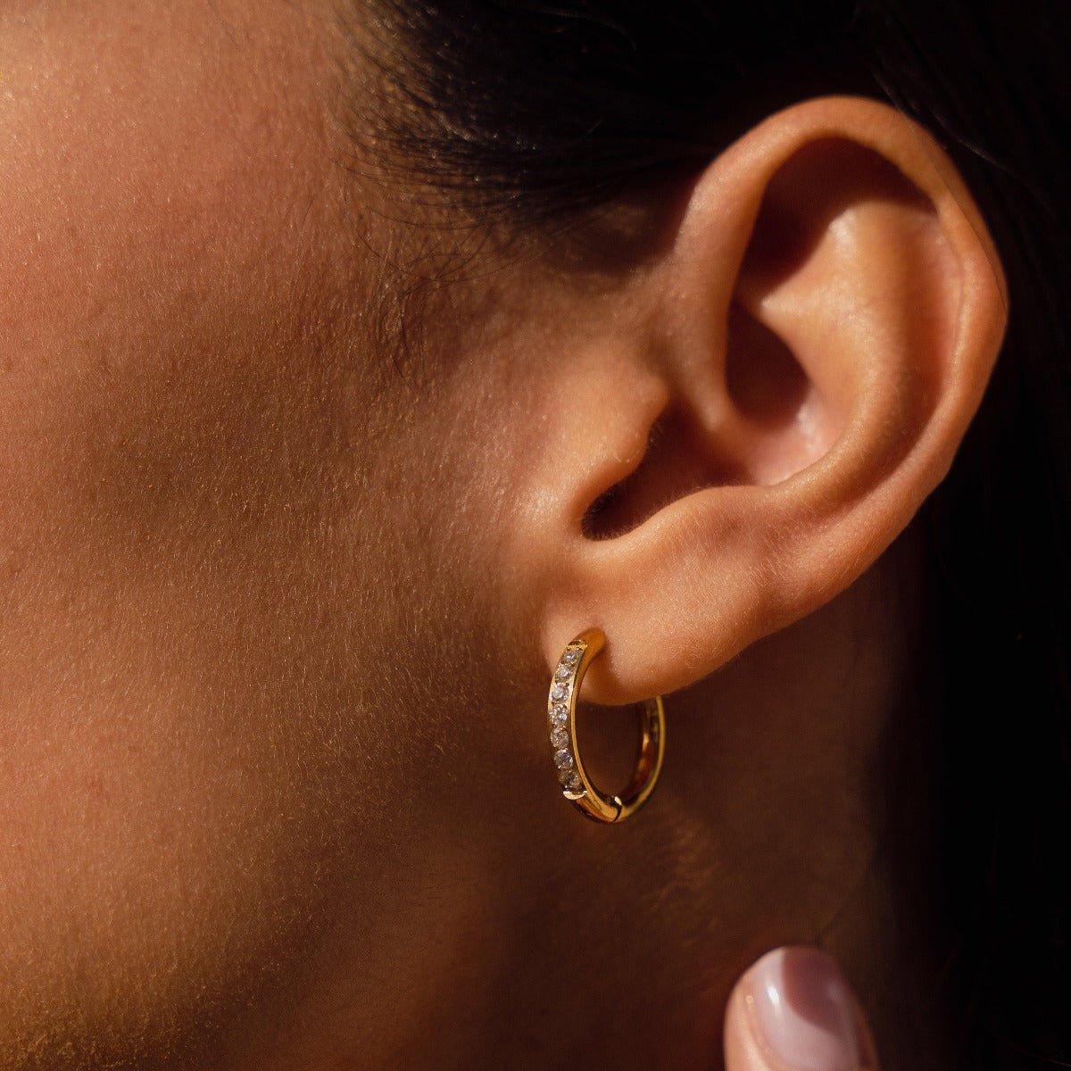 Pendientes de aro Arielle bañados en oro de 18K