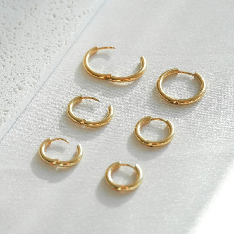 18K Gold Plated Hoop Trio Earrings – Versatility and Elegance in Every Detail