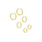 18K Gold Plated Hoop Trio Earrings – Versatility and Elegance in Every Detail