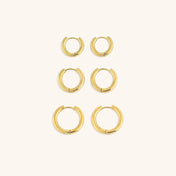 18K Gold Plated Hoop Trio Earrings – Versatility and Elegance in Every Detail