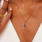 18K Gold Plated Prism Initial Letter Pendant