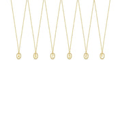 18K Gold Plated Prism Initial Letter Pendant