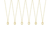18K Gold Plated Prism Initial Letter Pendant