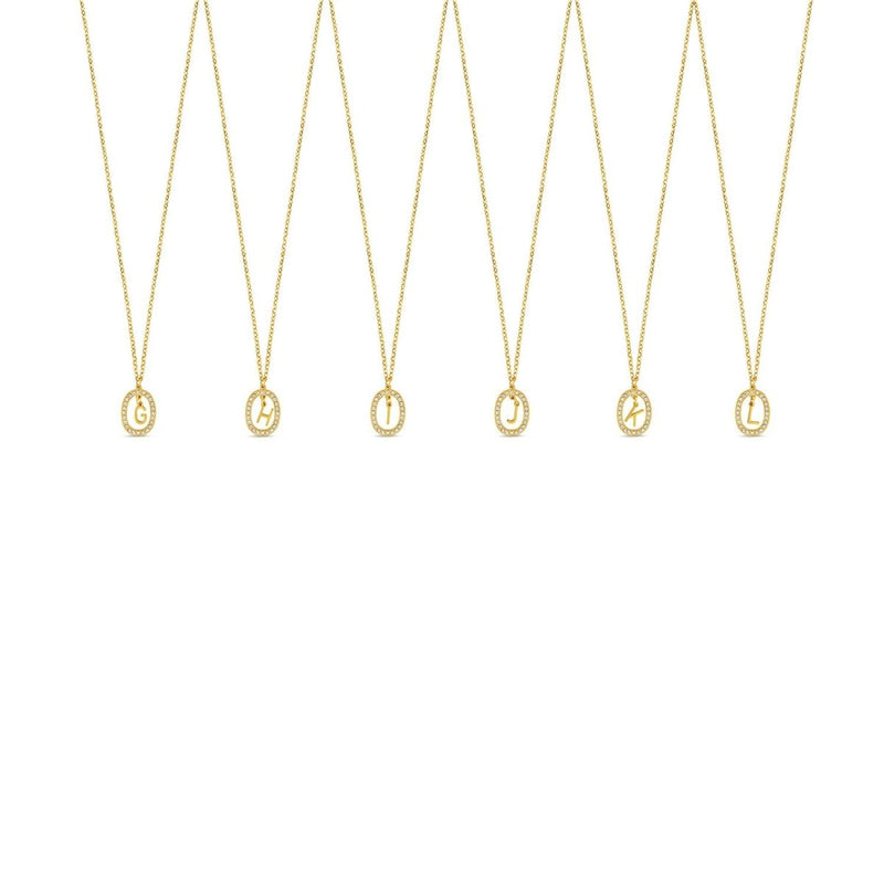 18K Gold Plated Prism Initial Letter Pendant