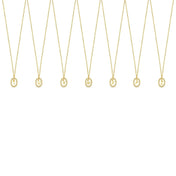 18K Gold Plated Prism Initial Letter Pendant