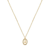 18K Gold Plated Prism Initial Letter Pendant