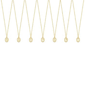 18K Gold Plated Prism Initial Letter Pendant