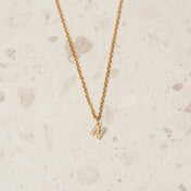 18K Gold Plated Stone Initial Letter Pendant
