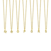 18K Gold Plated Stone Initial Letter Pendant