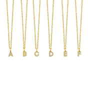 18K Gold Plated Stone Initial Letter Pendant