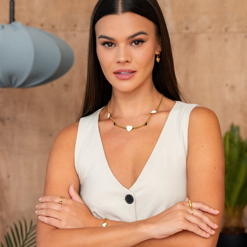 Love Glow Monochrome Necklace – Love that shines, 18K Gold Plated