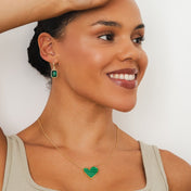 Sweet Alhambra Inspired Necklace - Green Heart