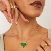 Sweet Alhambra Inspired Necklace - Green Heart