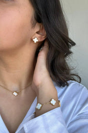 Matching Necklace and Earrings – Unique Clover Design 🍀