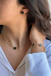 Matching Necklace and Earrings – Unique Clover Design 🍀