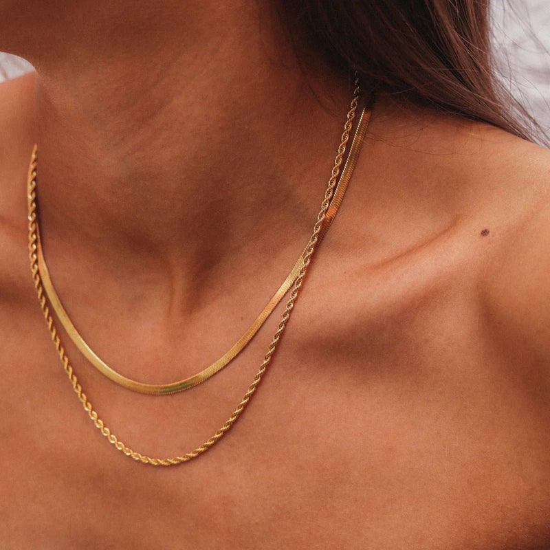 Melina Mix Necklace – Layered Shine and Style, 18K Gold Plated