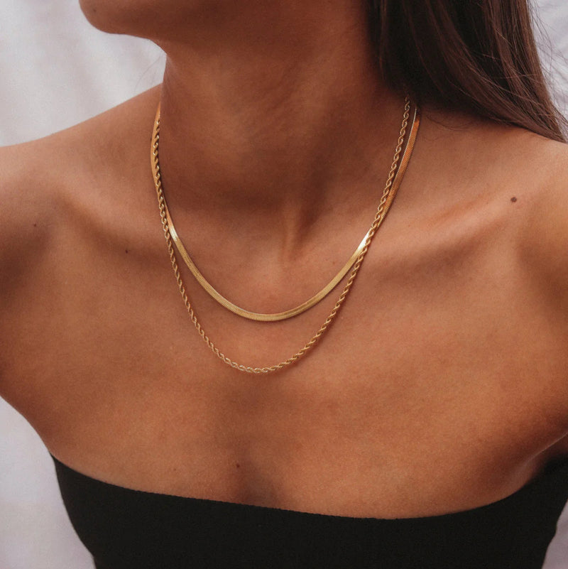 Melina Mix Necklace – Layered Shine and Style, 18K Gold Plated
