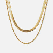 Melina Mix Necklace – Layered Shine and Style, 18K Gold Plated