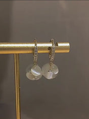 Pendientes Elegantes Retro con Piedra de la Luna
