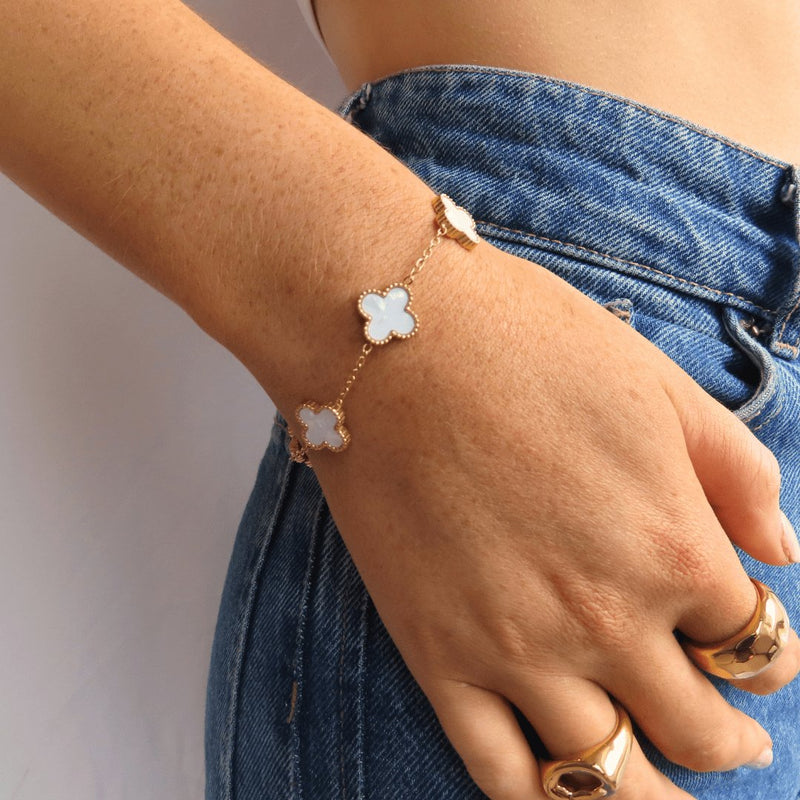 Pulsera Vintage Alhambra – Suerte y Estilo con 5 Tréboles